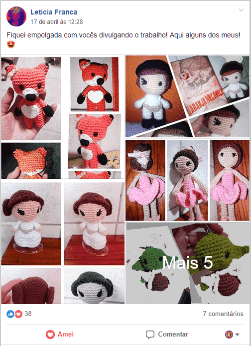 amigurumi de animais e pessoas